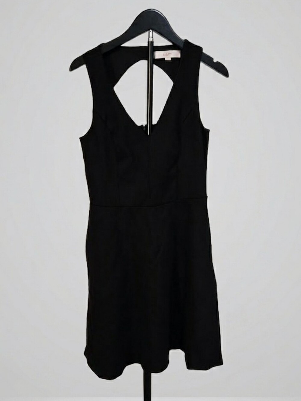 LOFT Ann Taylor Black Sleeveless Open-Back Ponte Dress, Size 4 -